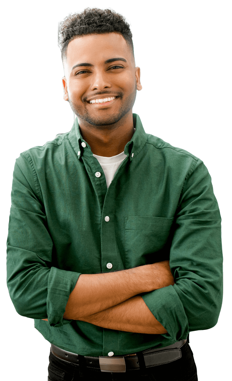 A man in business attire smiling at the camera
