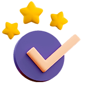 Checkmark and stars icon