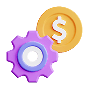 Gear and coin icon